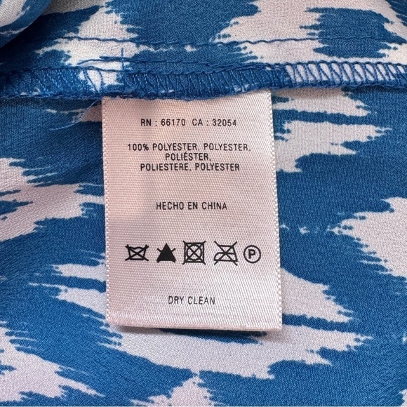 Anthropologie Maeve Ikat Belted Button Up Blue and White Dress (S) - Picture 8 of 9